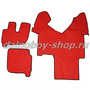 Коврик кож.зам. под ноги Польша IVECO до 2012г (автомат) широкая кабина  красный