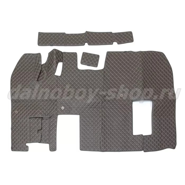 Коврик кож.зам. 3D под ноги RENAULT MAGNUM авт/мех 2х нитка шоколад кожа/нить беж