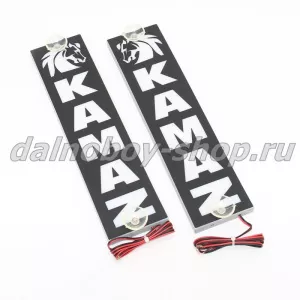 Табличка светящаяся черная вертикальная 8/32 см KMZ бел/зел 24v (2шт) двойная