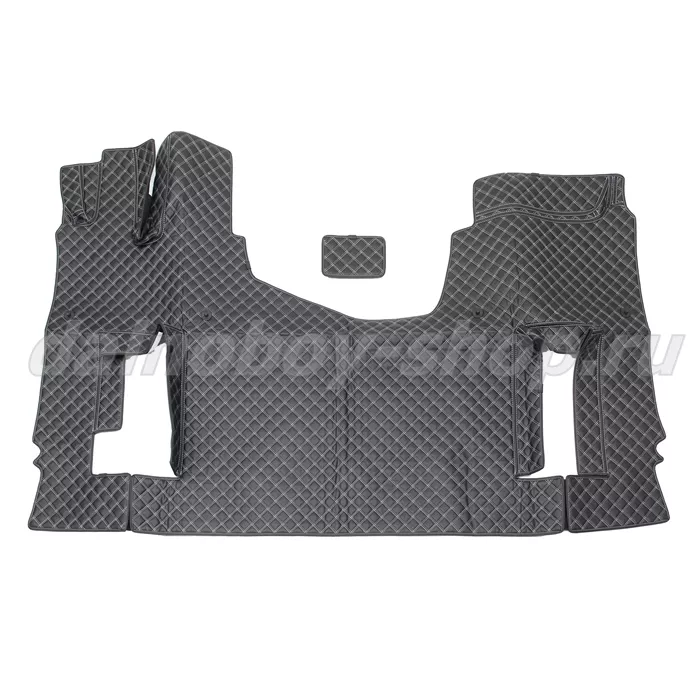 Коврик кож.зам. 3D под ноги JAC K7 2х нитка черная кожа/нить белая