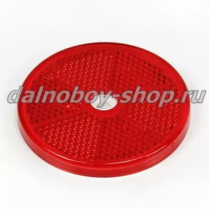 Катафот WAS кругл. d=60mm под болт красный Польша /500/10