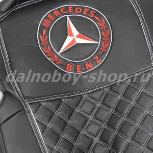 Чехол - сиденье / иск.кожа /PREMIUM / MB.ACTROS MP4 2013г 1845/AROCS 2021г.(2рем.2выс.с/черн+бел нит