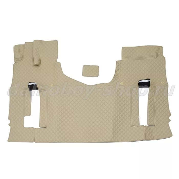 Коврик кож.зам. 3D под ноги JAC K7 2х нитка беж кожа/нить коричневая