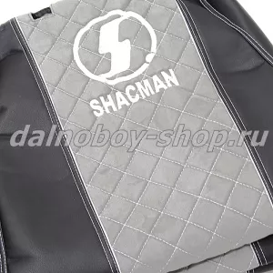 Чехол - сиденье иск.кожа+велюр PREMIUM SHACMAN от 2021г. ГРАМЕР с ремнями  (SH02) / черно-серый