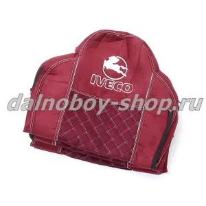 Чехол - сиденье аликанте IVECO STRALIS/ HI-WAY (2рем)(2выс.сид) красный