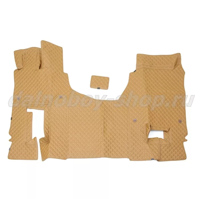Коврик кож.зам. 3D под ноги MERCEDES ACTROS MP4/5 2х нитка фокс кожа/нить бежевая