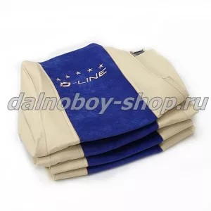 Чехол - сиденье Польша велюр - иск. кожа  DAF XF -105/106 от 2012г (2 ремня)(2выс.сид.) синий-беж.