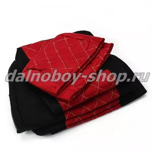 Чехол - сиденье аликанте MB.ACTROS AXOR, ATEGO (1ремень)(2 низ.сид.) черно-красный