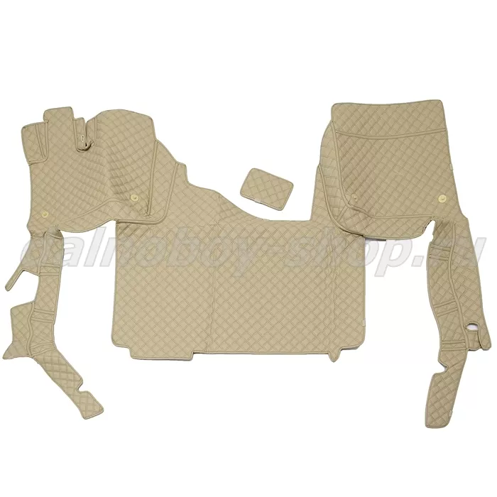 Коврик кож.зам. 3D под ноги Faw J7 2х нитка бежевая кожа/нить коричневая