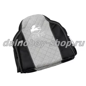 Чехол - сиденье иск.кожа+велюр PREMIUM IVECO STRALIS/ HI-WAY (2рем)(2выс.сид) черно-серый