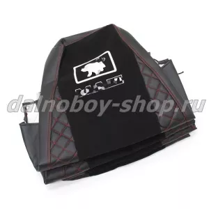 Чехол - сиденье иск.кожа+велюр PREMIUM EURO MZ (2 выс.сид.) черно-черный