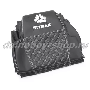 Чехол - сиденье / иск.кожа /PREMIUM / SITRAK C7H (ST01) / черный+белые нити