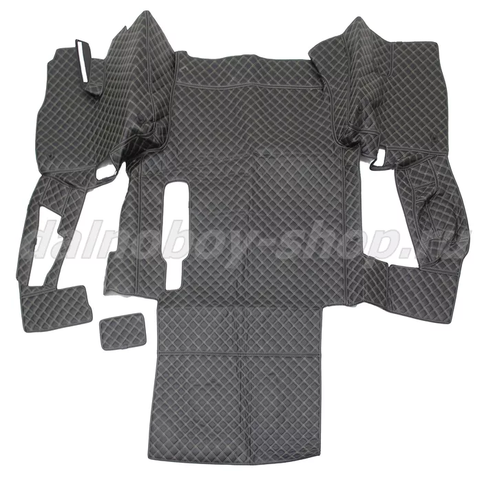 Коврик кож.зам. 3D под ноги Man TGX (2016-2021) авт без ящ без хол 2х нитка черная кожа/нить бежевая