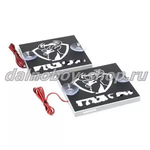 Табличка светящаяся черная 13/15 см. GZLL бел/бел 12v (2шт) двойная