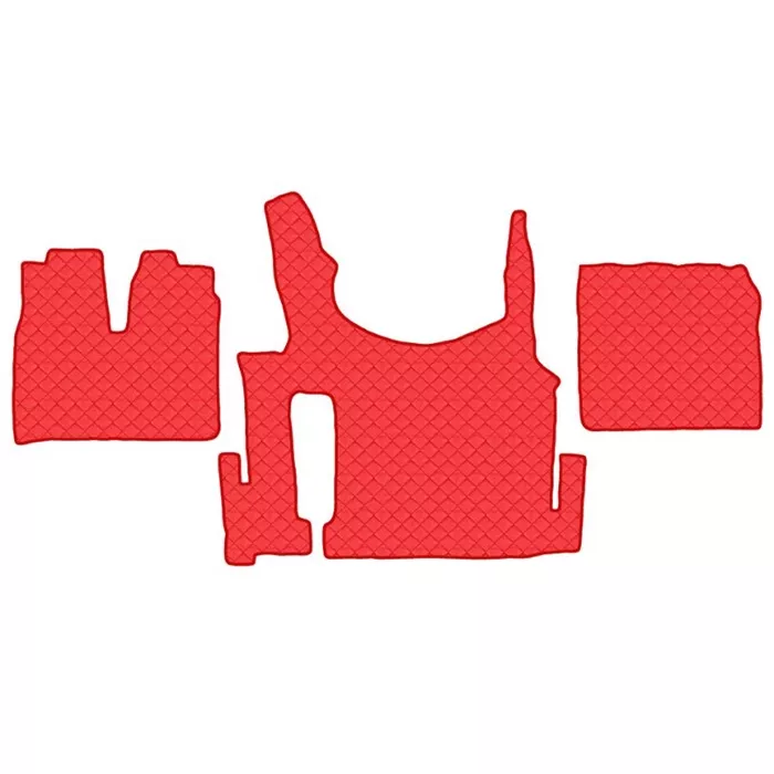 Коврик кож.зам. под ноги MAN TGX (механика + ящик) от 2021г. /красный