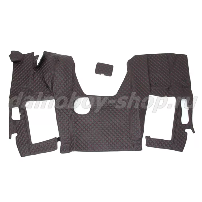 Коврик кож.зам. 3D под ноги KMZ Neo 5490 механика 2х нитка черная кожа/нить красная