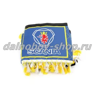 Ламбрекен лоб.+ шторка боковая кожзам 2.2м  SCANIA синий