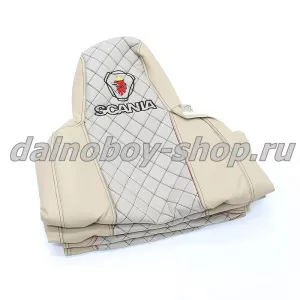 Чехол - сиденье иск.кожа+велюр PREMIUM SCANIA 6 серия G, R от 2014г.(2выс.сид) бежевый