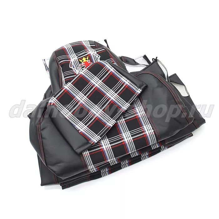 Чехол - сиденье иск.кожа+клетка ГОЛЬФ PREMIUM SCANIA 6 серия G, R от 2014г (1выс.1низ)(1ремень)