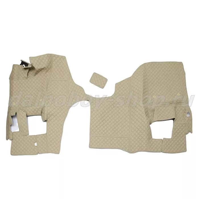 Коврик кож.зам. 3D под ноги Faw J6 самосвал 2х нитка бежевая кожа/нить коричневая