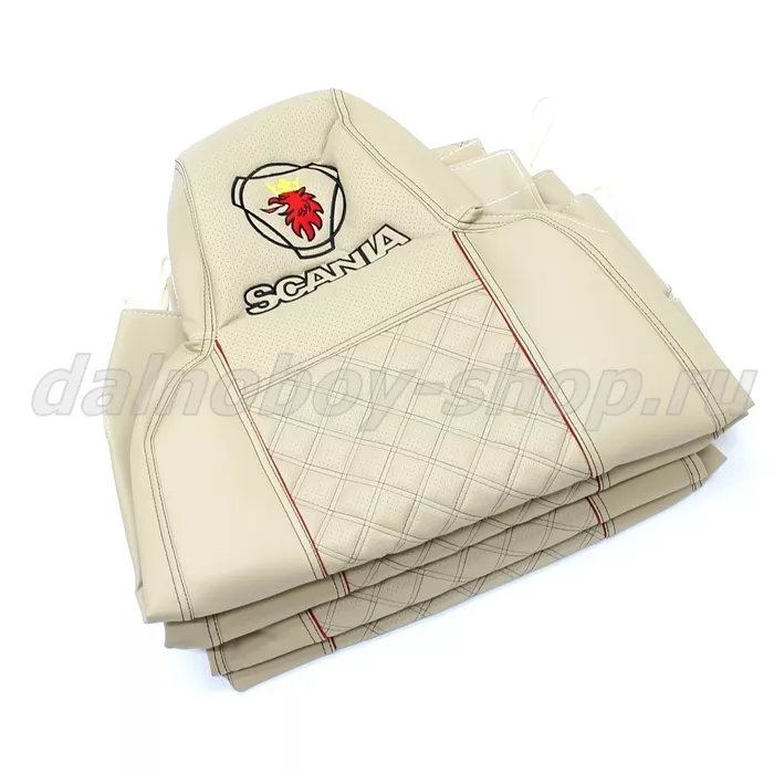 Чехол - сиденье / иск.кожа /PREMIUM / SCANIA 6 серия G, R от 2014г.(2выс.сид) беж+беж