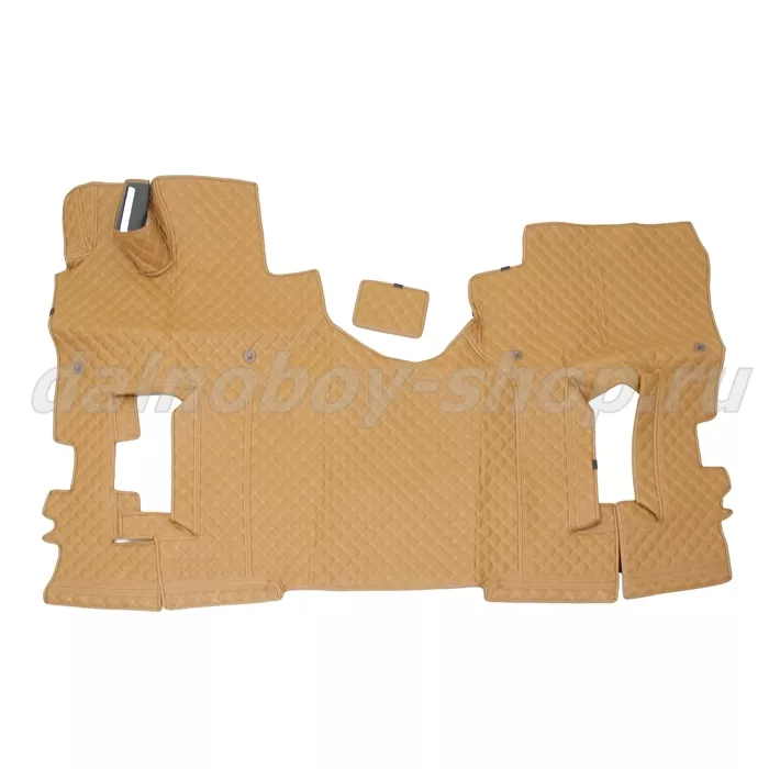 Коврик кож.зам. 3D под ноги KMZ К5 2х нитка фокс кожа/нить бежевая