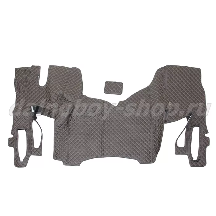 Коврик кож.зам. 3D под ноги RENAULT T вод+пас 2х нитка шоколад кожа/нить беж