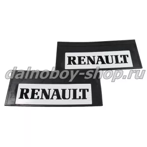 Брызговики задние резина (светоотражающие) 660*270 RENAULT (белый+черная надпись) 