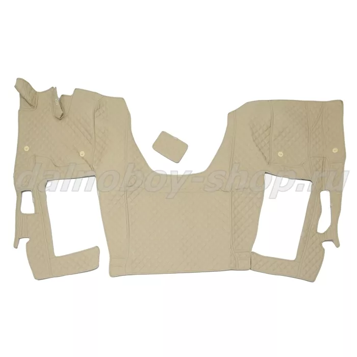 Коврик кож.зам. 3D под ноги KMZ Neo 5490 автомат 2х нитка бежевая кожа/нить бежевая