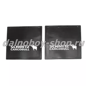 Брызговики задние прицепа 400*400  (рез.тиснен.)  SCHMITZ CARGOBULL белая надпись