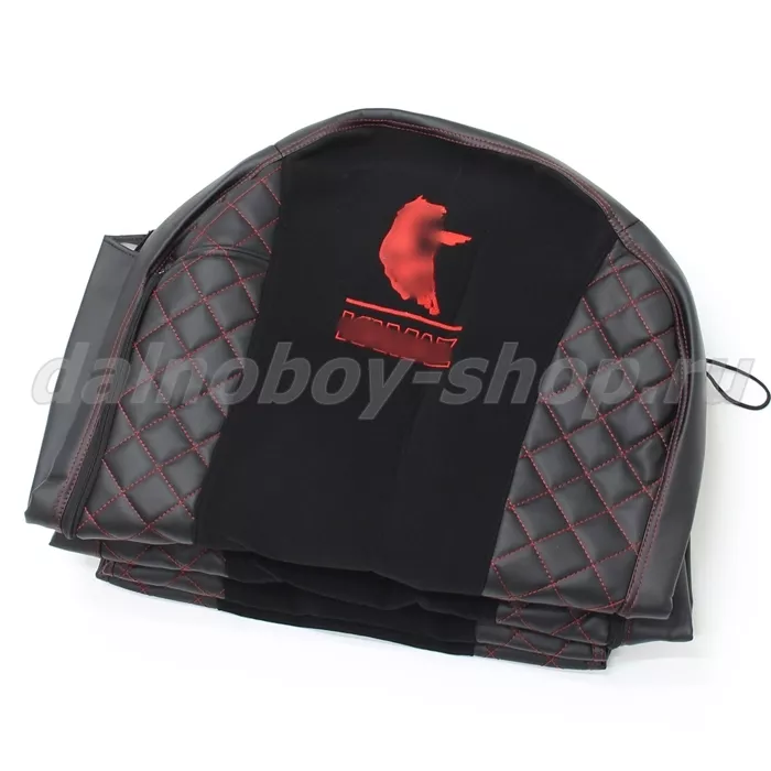 Чехол - сиденье иск.кожа+велюр PREMIUM KMZ K5 (2023 г - ) / черно-черный