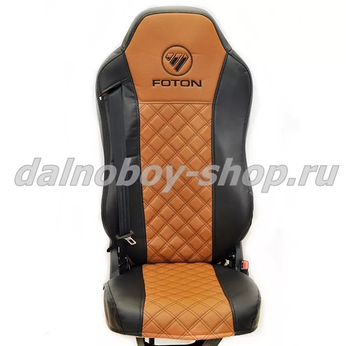 Чехол - сиденье / иск.кожа /PREMIUM / FOTON AUMAN (FA02) / черный+фокс