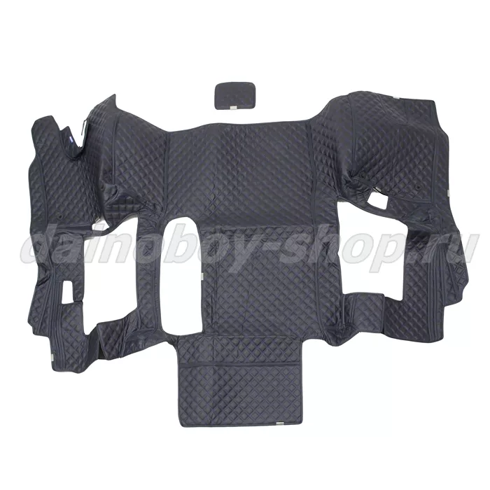 Коврик кож.зам. 3D под ноги Man TGA/TGS узкая кабина 2х нитка черная кожа/нить синяя