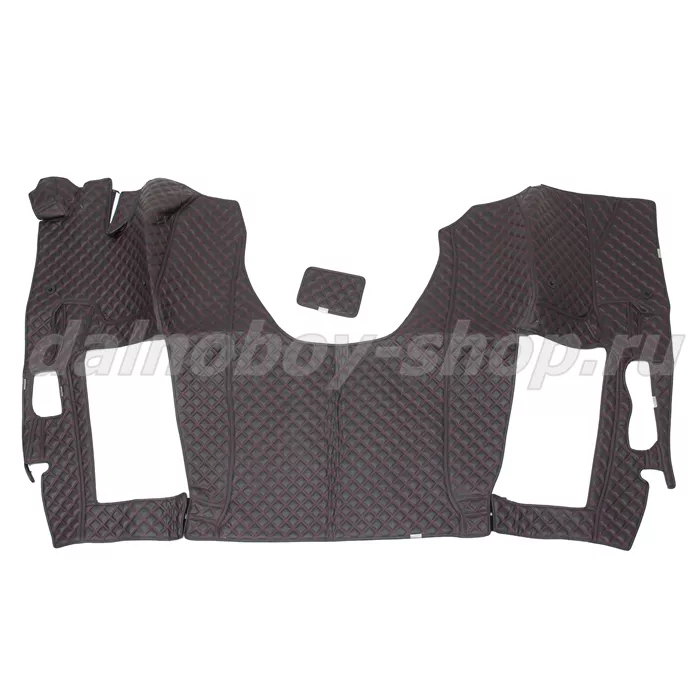 Коврик кож.зам. 3D под ноги KMZ Neo 5490 автомат 2х нитка черная кожа/нить красная