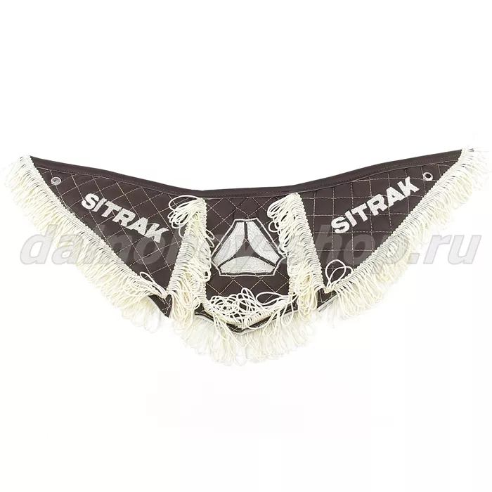 Вымпел из 3-х частей Иск кожа стеганный SITRAK коричневый + бежевая бахрома