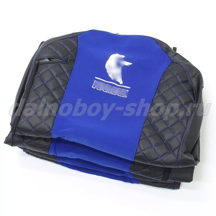 Чехол - сиденье иск.кожа+велюр PREMIUM KMZ K5 (2023 г - ) / черно-синий