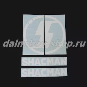 Наклейка на боковые окна 45*33 "SHACMAN" ( комплект 2шт.) цвет белый