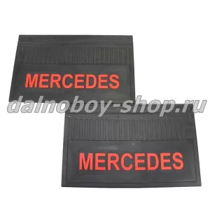 Брызговики задние резина (тисненные) LUXE 600*400 MERCEDES красная надпись