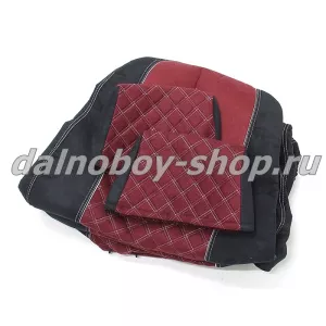 Чехол - сиденье аликанте KMZ EURO 4-5 / ГРАМЕР / (2 сид.2 ремня.) / черно+красные