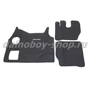 Коврик кож.зам. под ноги Польша SHACMAN X3000 (2012-) / Чёрный+черн строчка