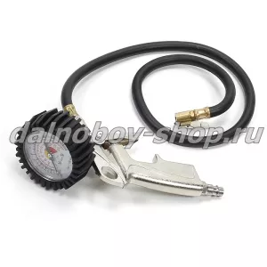 Манометр с пистолетом для подкачки шин, с длинным шлангом / 0-16 бар / Евро / АТ-34309