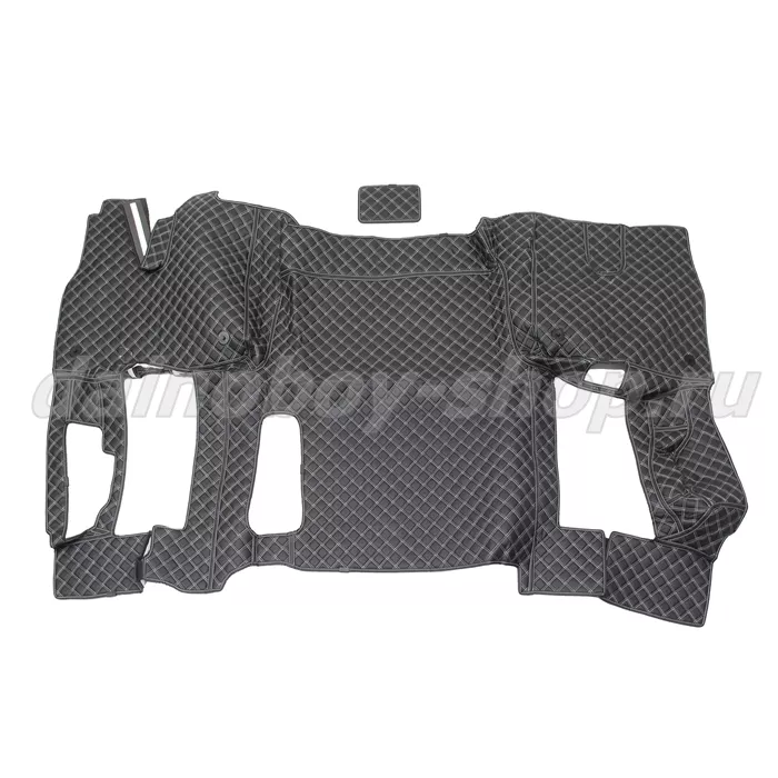 Коврик кож.зам. 3D под ноги Man TGX (2016-2021) авт без ящ с хол 2х нитка черная кожа/нить белая