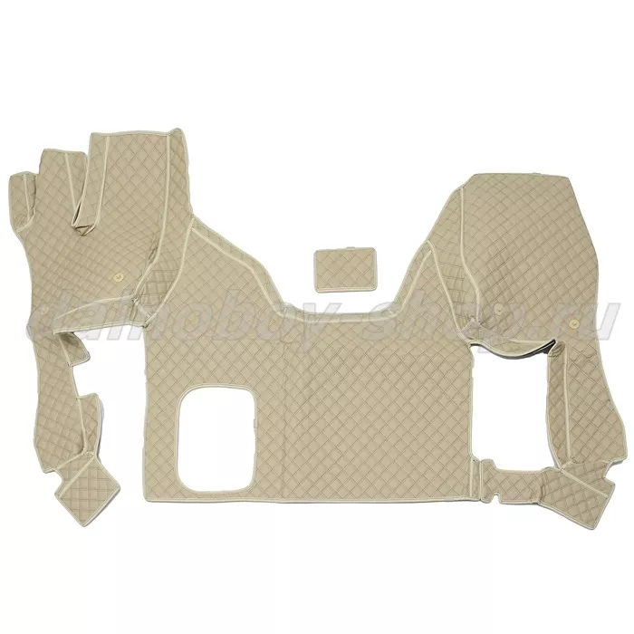 Коврик кож.зам. 3D под ноги DongFeng GX 2х нитка бежевая кожа/нить черная