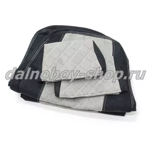 Чехол - сиденье аликанте KMZ EURO 4-5 / ГРАМЕР / (2 сид.2 ремня.) / черно+серые