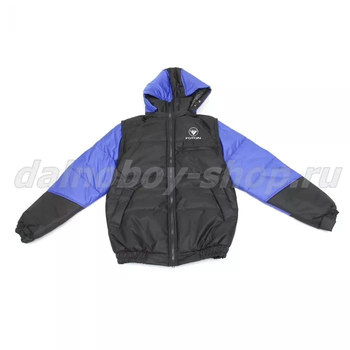 Куртка мужская утепленная с капюшон. (комбинир.) / FOTON / 64-66 / сине-черная