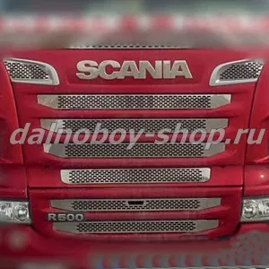 Накладки INOX  на решетку радиатора SCANIA R500  2010-2016