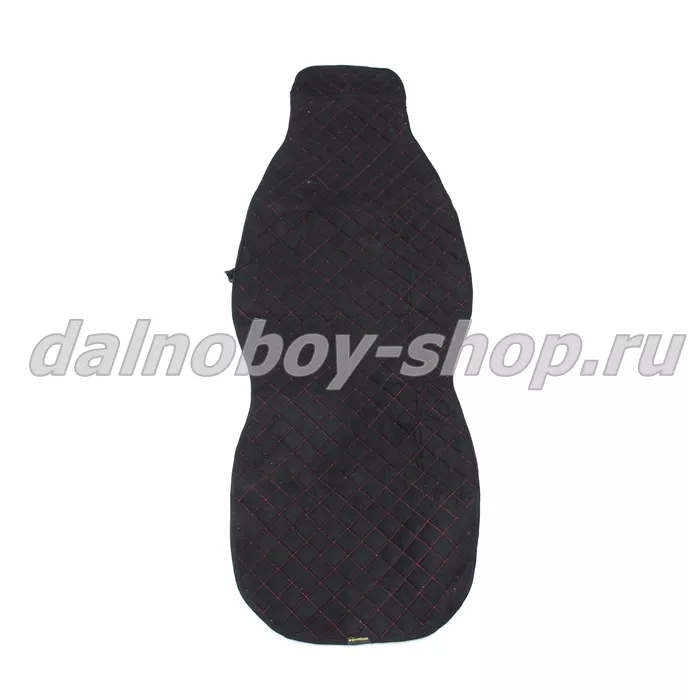 Чехол - накидка на сидение универсальная / стеганная / антара черная + красная нитка
