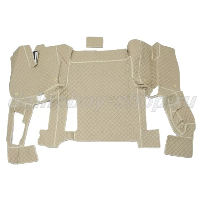 Коврик кож.зам. 3D под ноги Man TGX (2016-2021) авт без ящ с хол 2х нитка бежевая кожа/нить черн