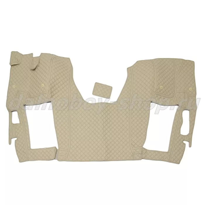 Коврик кож.зам. 3D под ноги KMZ Neo 5490 автомат 2х нитка бежевая кожа/нить коричневая