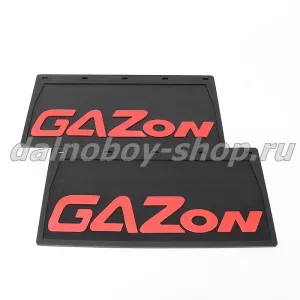 Брызговики передние резина (тиснение) 490*250 ГАЗОН (надпись красная резина)